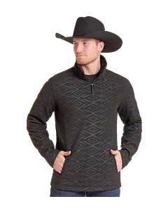 *Mens 1/4 Zip Fleece Pullover - Black - DM91C09252