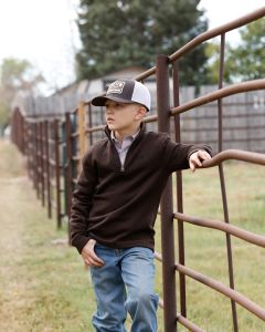 *Boys 1/4 Zip Sweater - BRN - MWK7980004