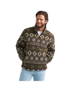 *Mens 1/4 ZIP Pullover - Black Olive - 112382936