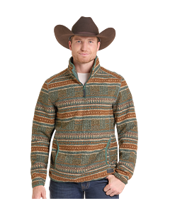 *Mens Berber 1/4 Zip Pullover - Olive - BM91C09220
