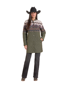 *Womens Quilted Border Jacket - Olive - DW92C09307
