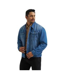 *Mens Cowboy Cut Jacket Flannel Lined - Blue Indigo - 112381946