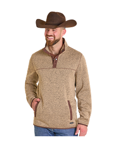 *Mens Melange Henley Pullover - Tan - DM91C06180