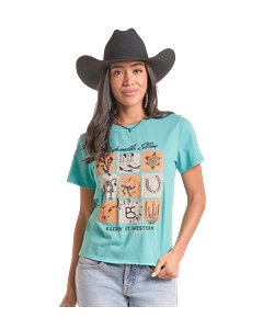 *Womens Graphic Tee - Teal - LW21T09827