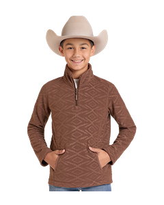 *Boys 1/4 Zip Pullover - Brown - DB91C09251