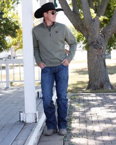 *Mens 1/4 Zip Pullover Sweater - OLV - MWK1080021