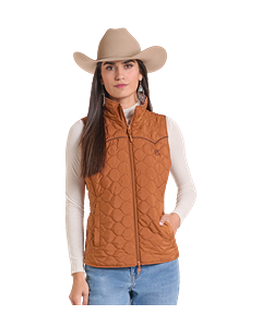*Womens Reversible Vest - Camel/Aztec - DW98C09310